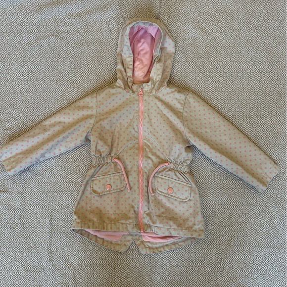 🌟3/$20🌟 LC Waikiki pink and khaki button front cotton coat size 3-4Y. - Picture 1 of 5